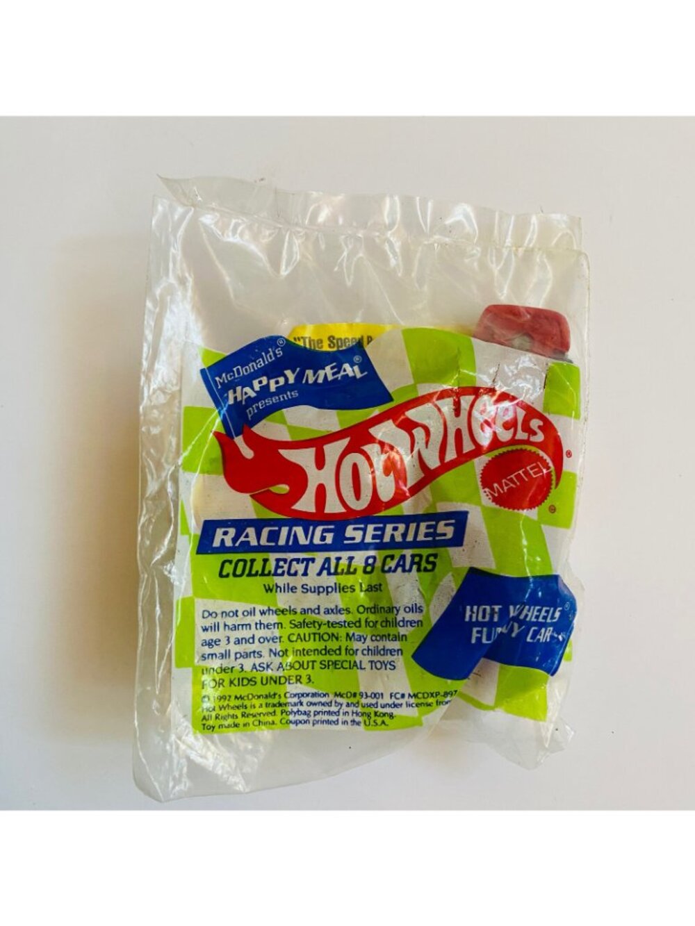 Hot Wheels McDonalds Happy Meal Racing Series Funny Car Sealed 1992 Collectible - Picture 2 of 11